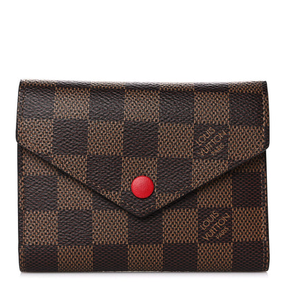 Louis Vuitton Damier Ebene Victorine Wallet Red 1 of 10