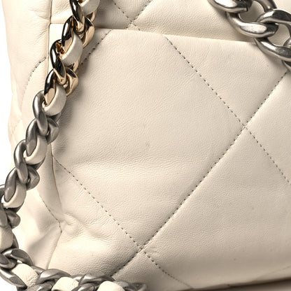 Chanel Goatskin Quilted Large 19 Flap White 12 of 14