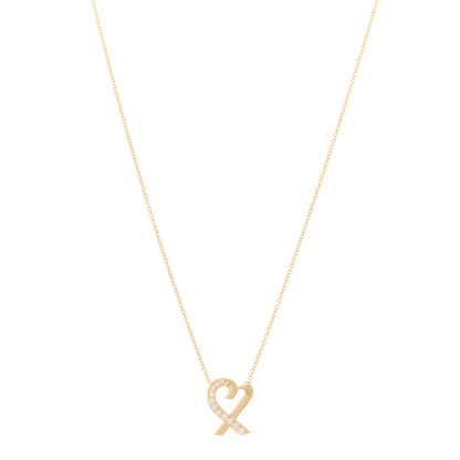 Tiffany 18K Yellow Gold Diamond Small Paloma Picasso Loving Heart Pendant Necklace 1 of 5