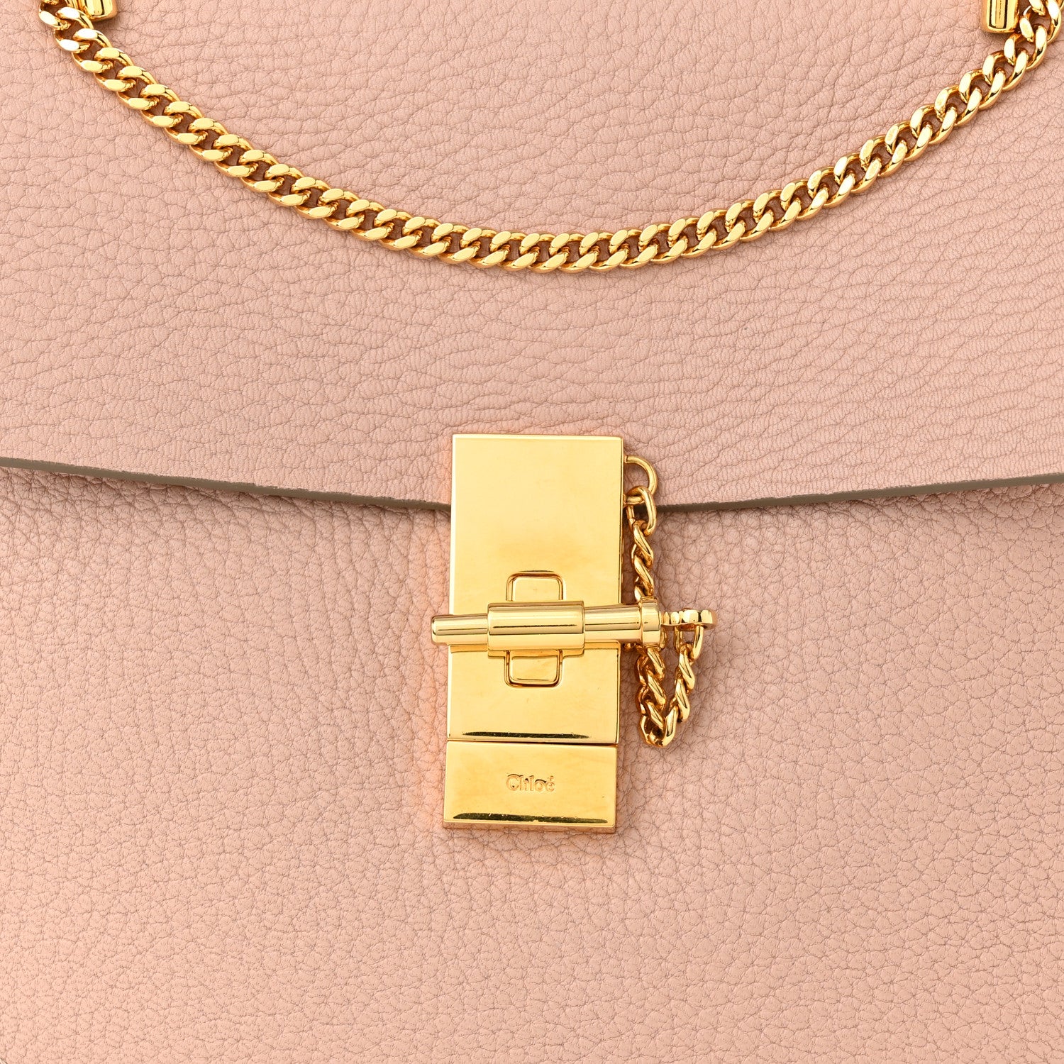 Chloe Grained Lambskin Drew Shoulder Bag Cement Pink 7 of 12