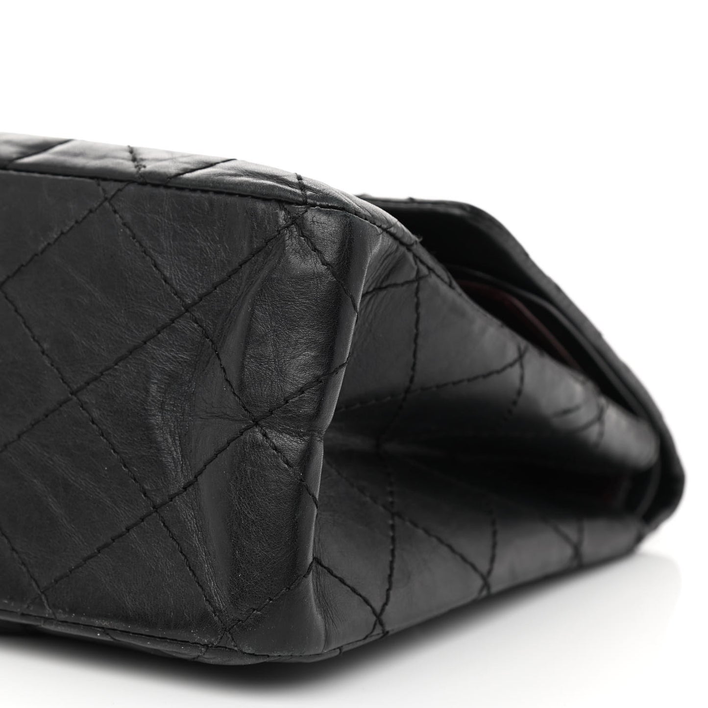 Aged Calfskin Quilted 2.55 Reissue 227 Flap Black
