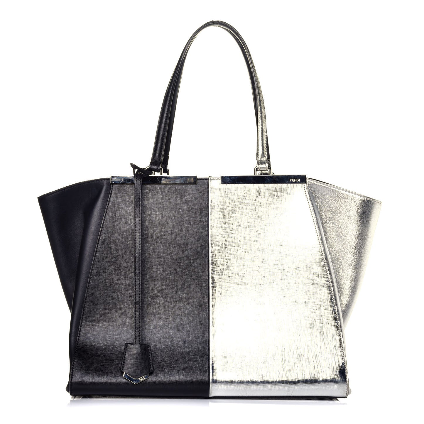 Vitello Elite Bi Color 3Jours Tote Argento Black