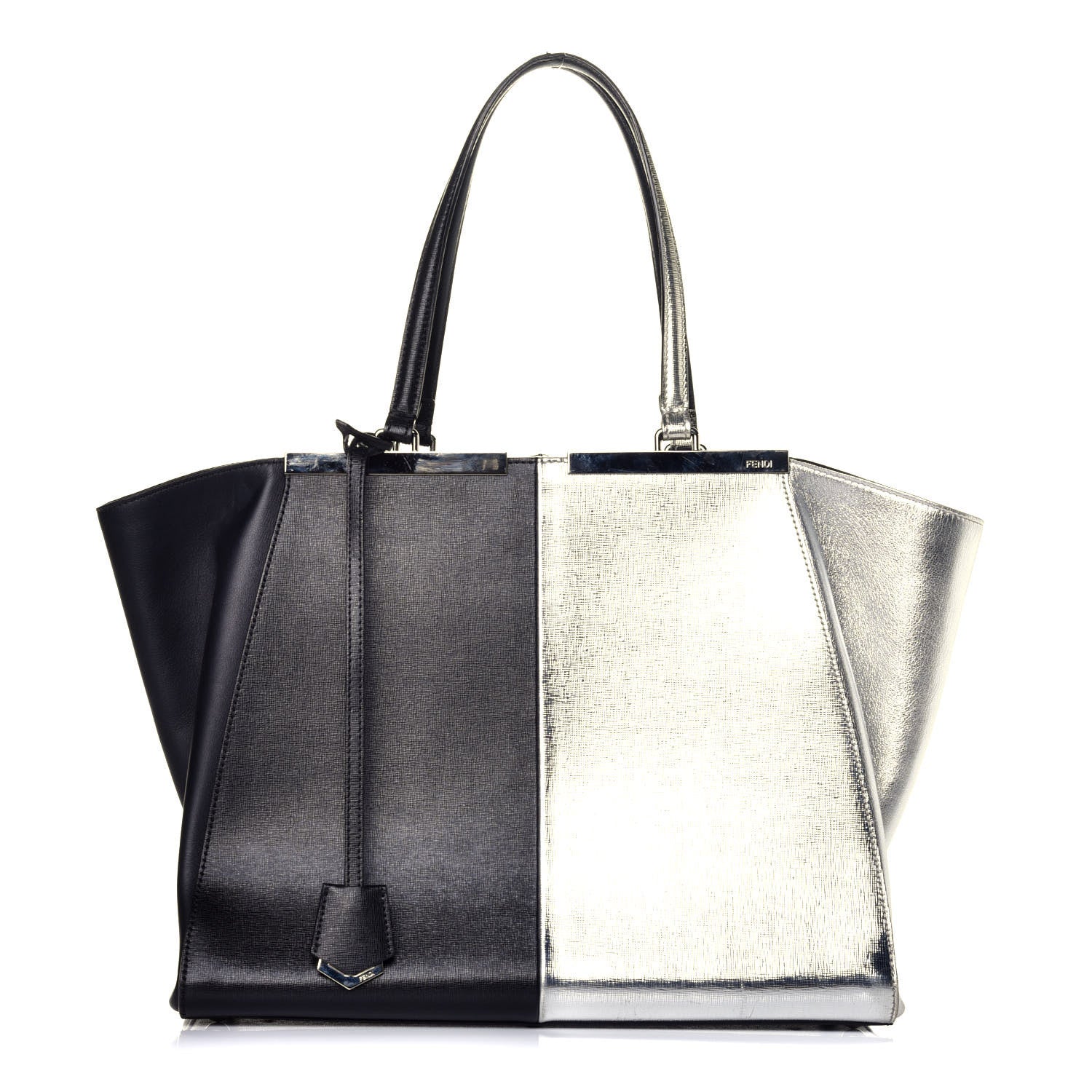 Fendi Vitello Elite Bi Color 3Jours Tote Argento Black 1 of 8