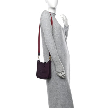 Hermes Taurillon Clemence Amazone Evelyne TPM Cassis Rouge Grenat 2 of 13
