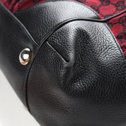 Gucci Monogram Full Moon Tote Red Black 11 of 14