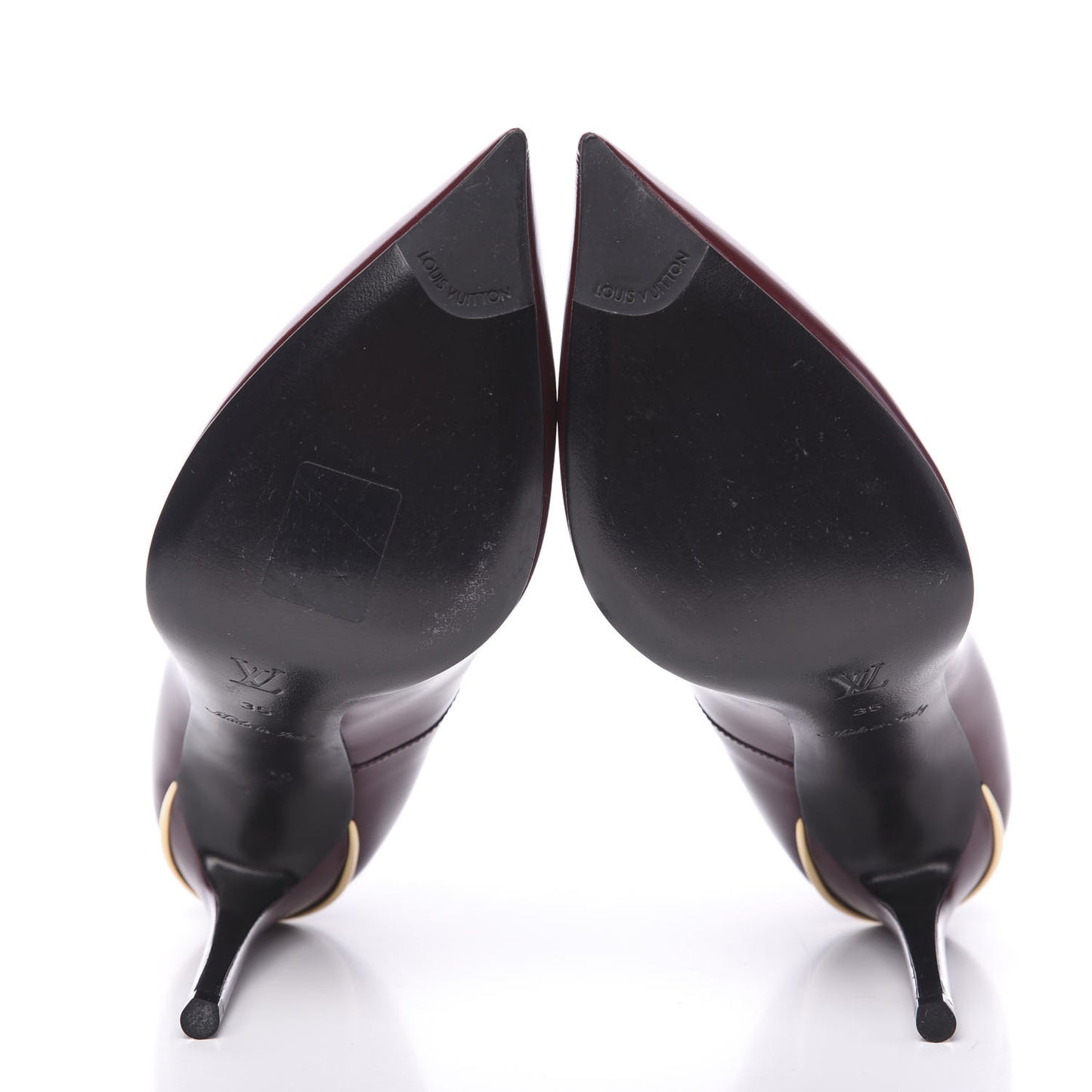 Glazed Calfskin Eyeline Pumps 35 Bordeaux