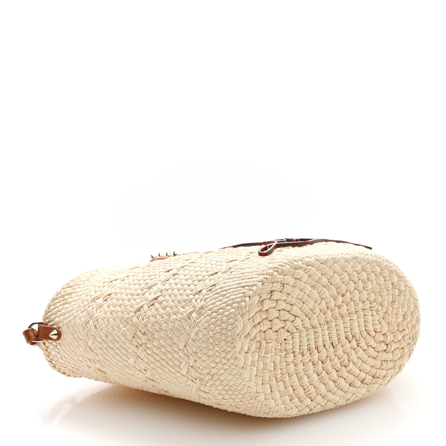 Calfskin Raffia Mini Cabata Tote Natural Cuoio