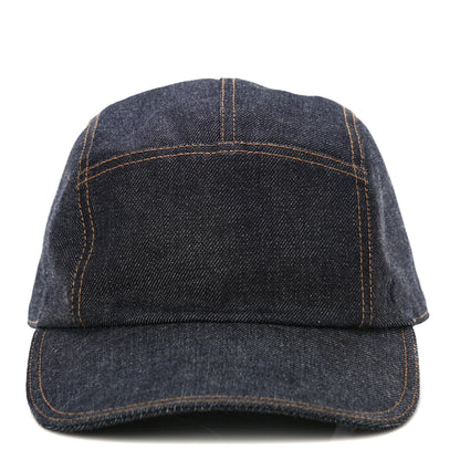 Hermes Cotton Denim Nevada Hat 58 Indigo 2 of 8