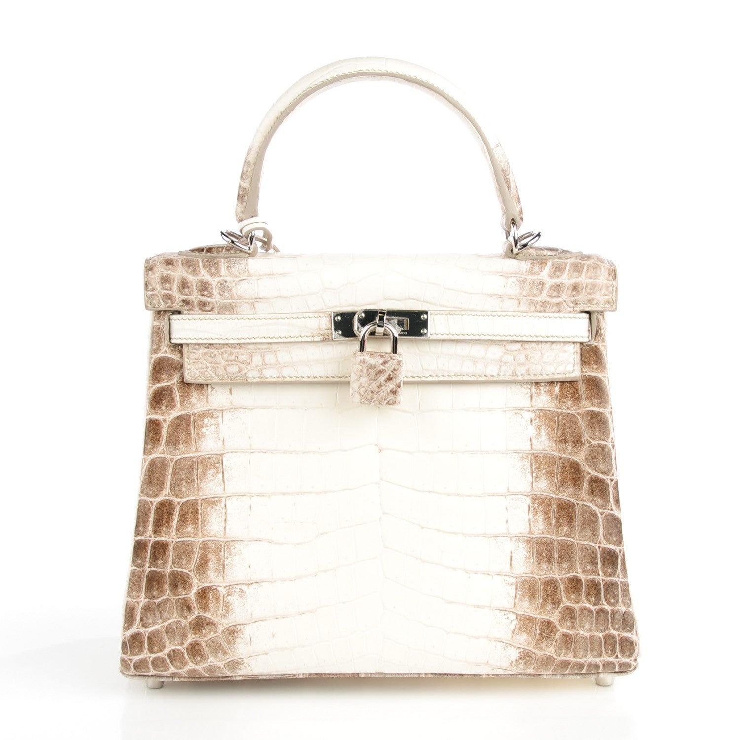 Hermes Matte Niloticus Crocodile Himalaya Kelly Retourne 25 White 6 of 32