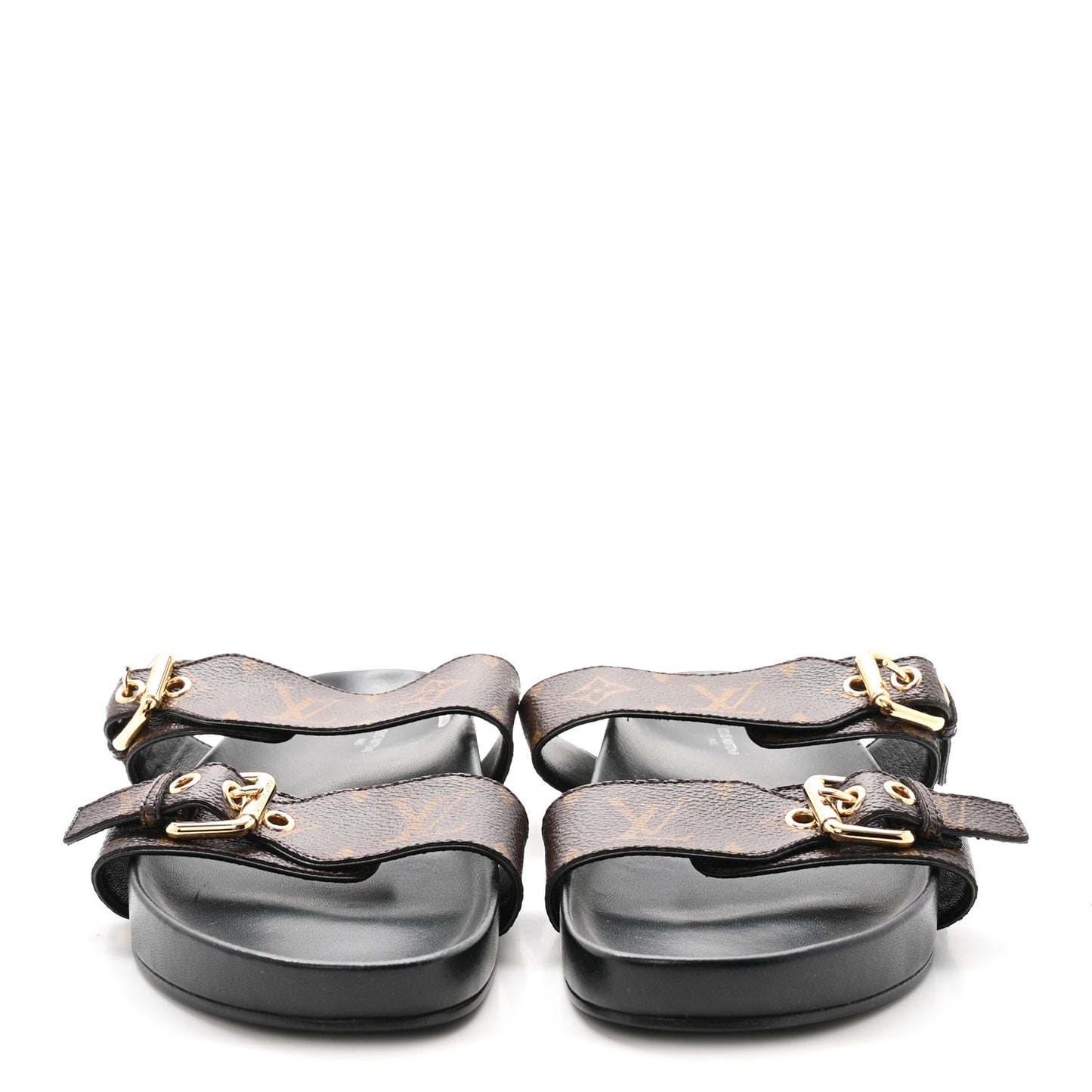 Monogram Bom Dia Mule Sandals 38.5 Black