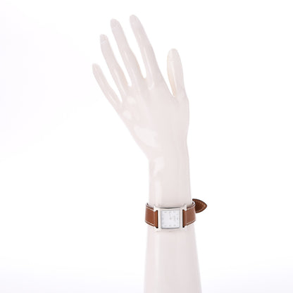 Hermes Stainless Steel Barenia 26mm Heure H Hour Quartz Watch Fauve 2 of 11