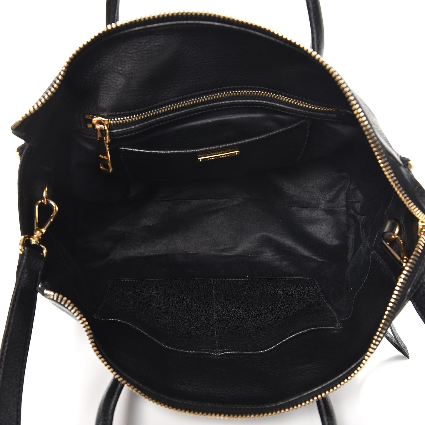 Goatskin Madras Zip Tote Nero Black
