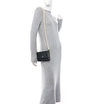 Chanel Calfskin Quilted Mini Maxi Pearls Wallet On Chain WOC Black 2 of 10
