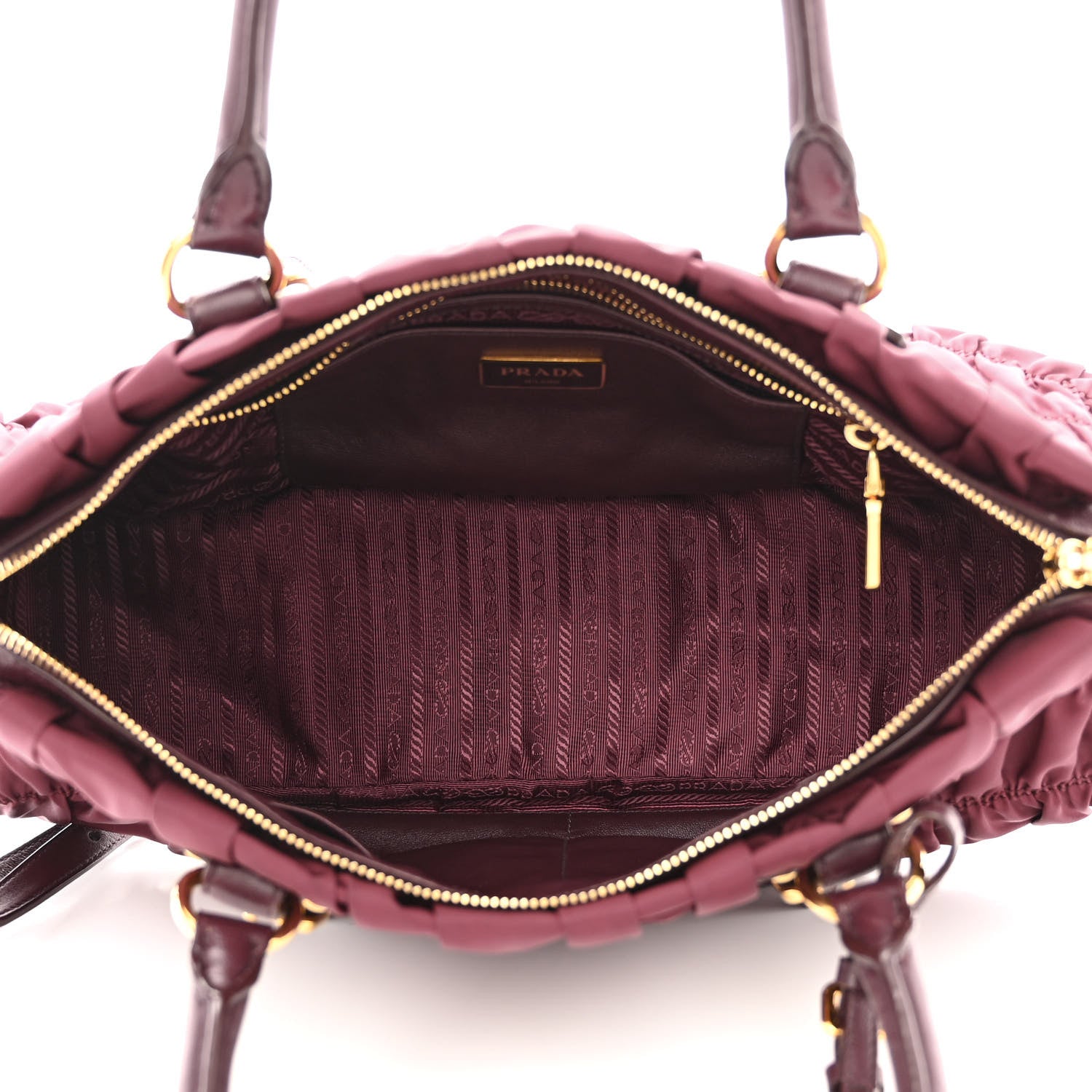 Prada Tessuto Nylon Nappa Gaufre Shopping Satchel Granato 5 of 14