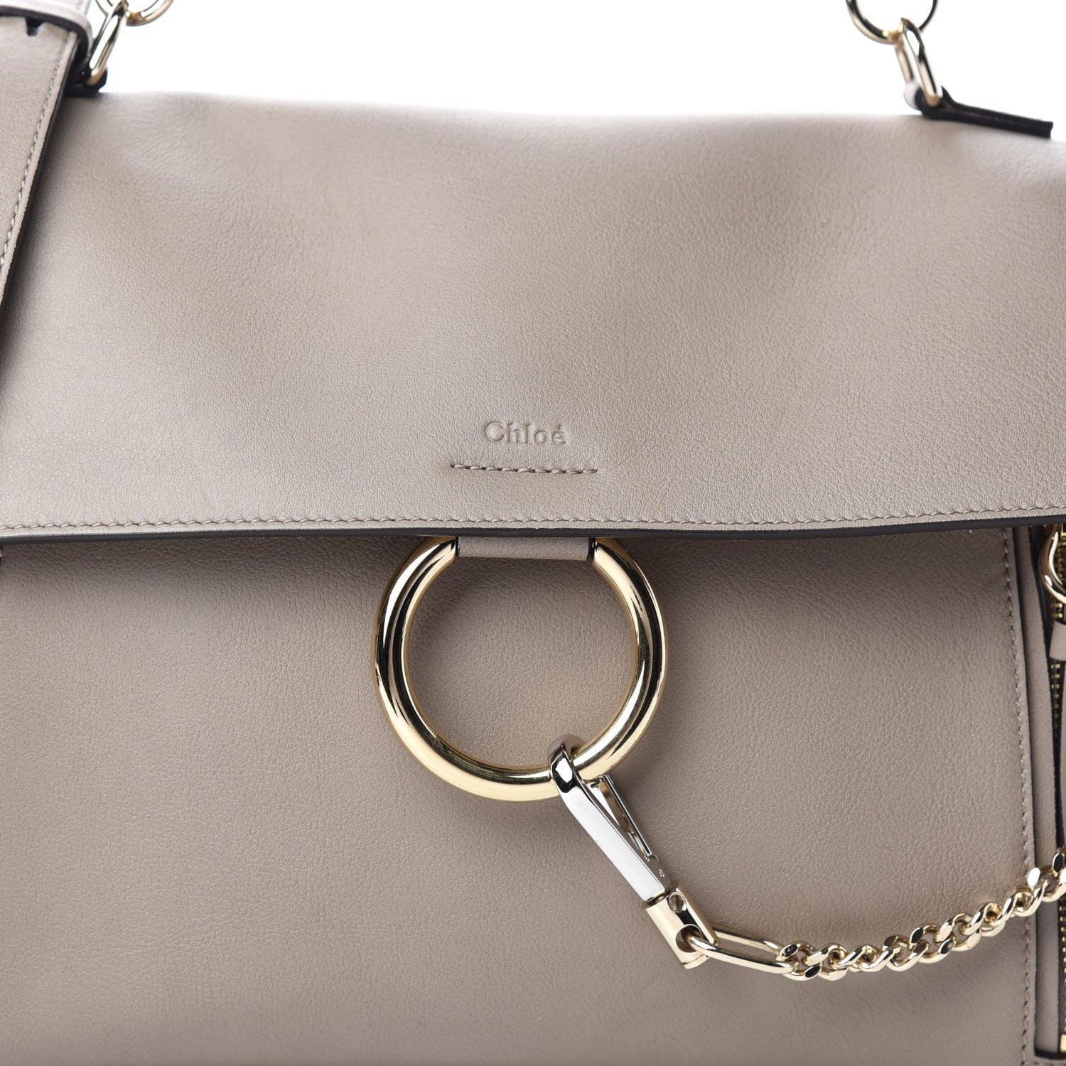 Chloe Calfskin Medium Faye Day Shoulder Bag Motty Grey 10 of 10