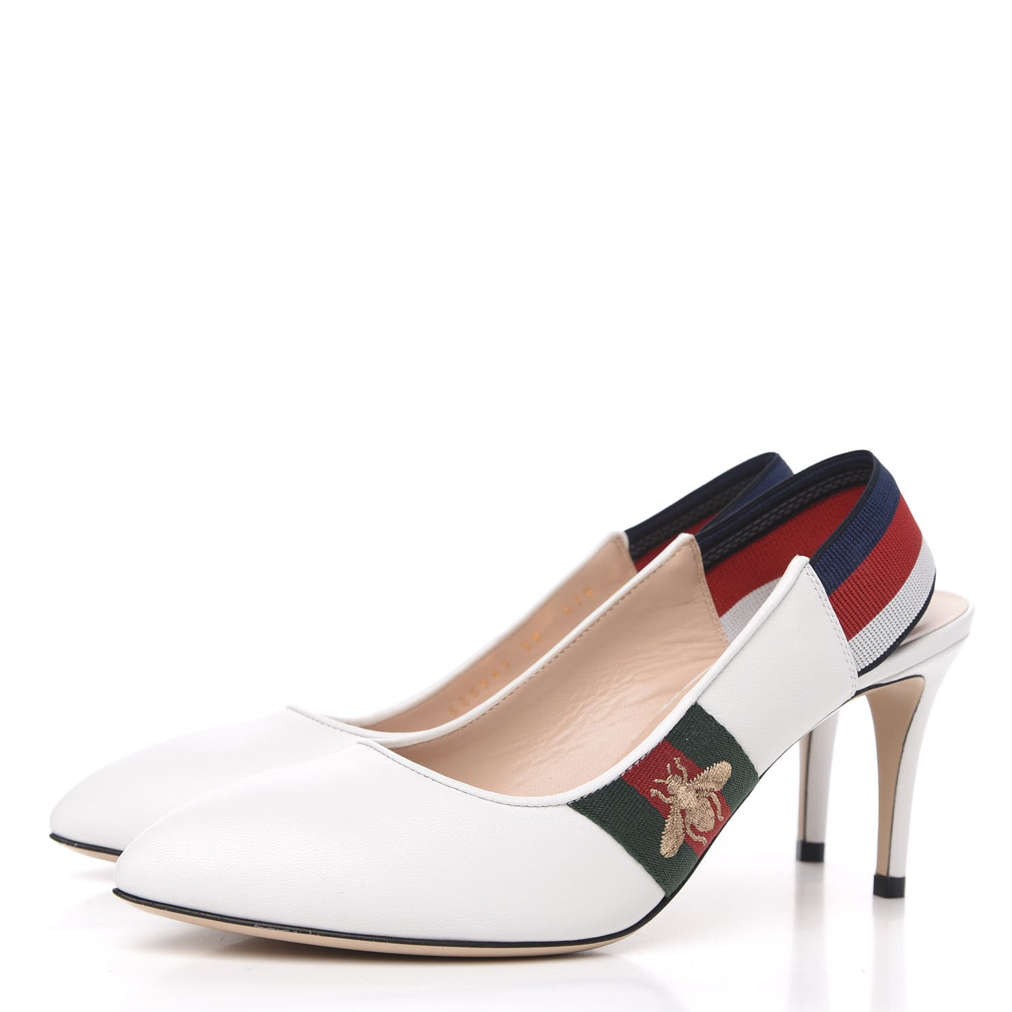 Malaga Kid Web Sylvie Mid Heel Slingback Pumps 38 White