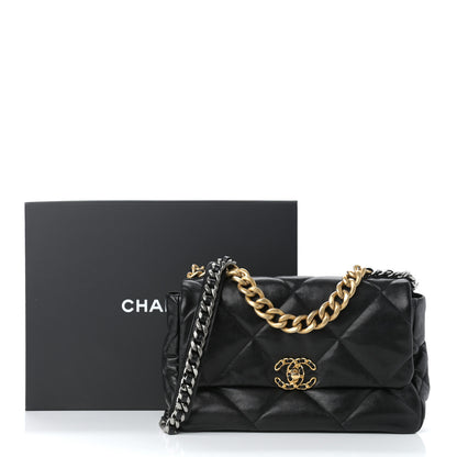 Chanel Lambskin Quilted Large Chanel 19 Flap Black 11 of 11