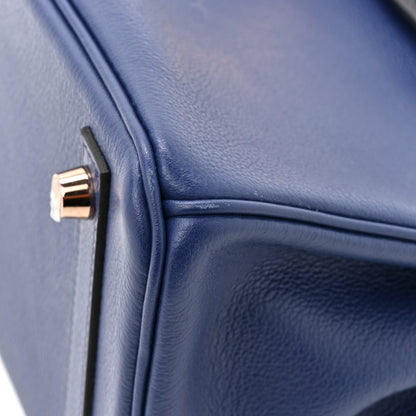 Hermes Taurillon Novillo Matte Alligator Birkin Touch 25 Bleu Saphir Bleu Marine 9 of 13