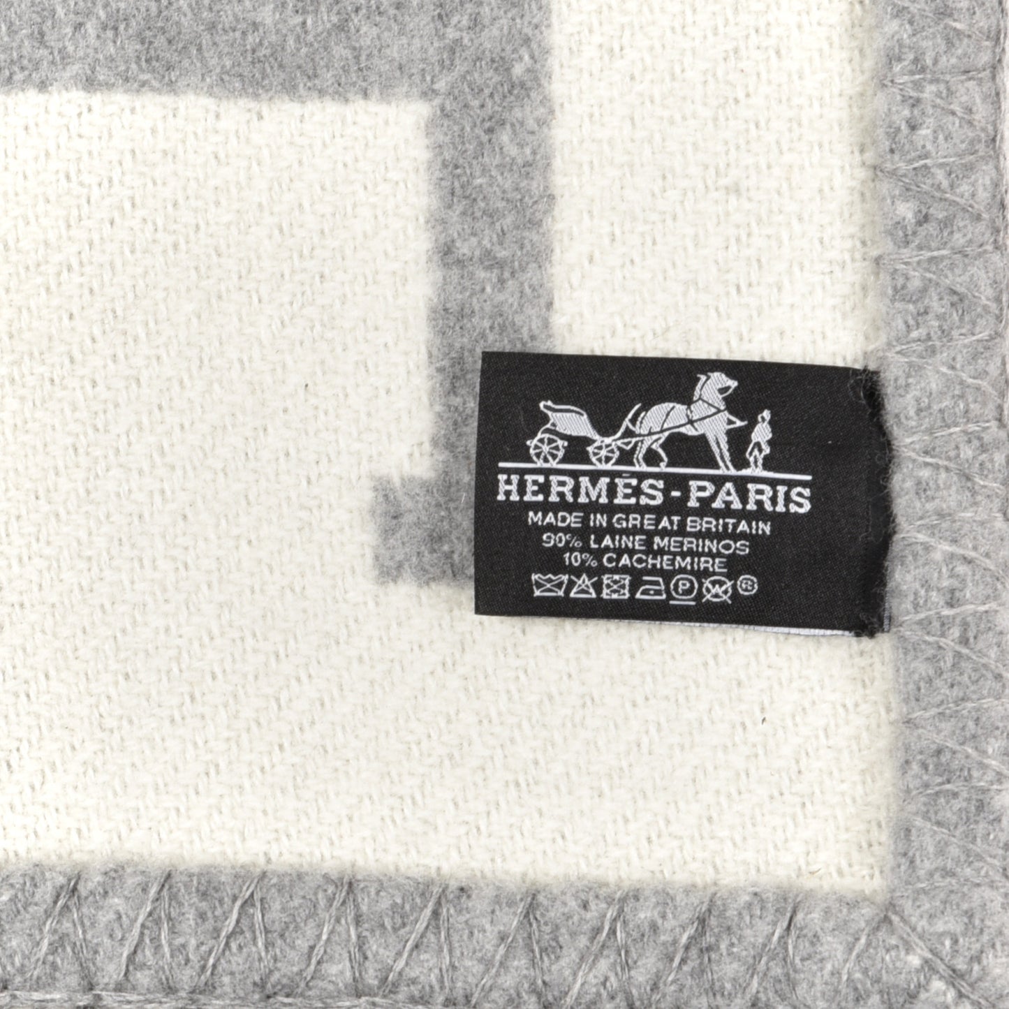 Wool Cashmere Avalon III Blanket Ecru Gris Clair