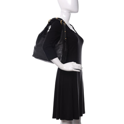 Gucci Calfskin Medium Horsebit Chain Hobo Black 2 of 11