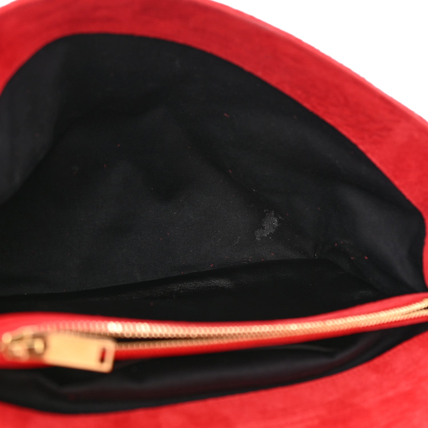 Saint Laurent Suede Mixed Matelasse Triquilt Large Monogram Envelope Satchel Red 11 of 18