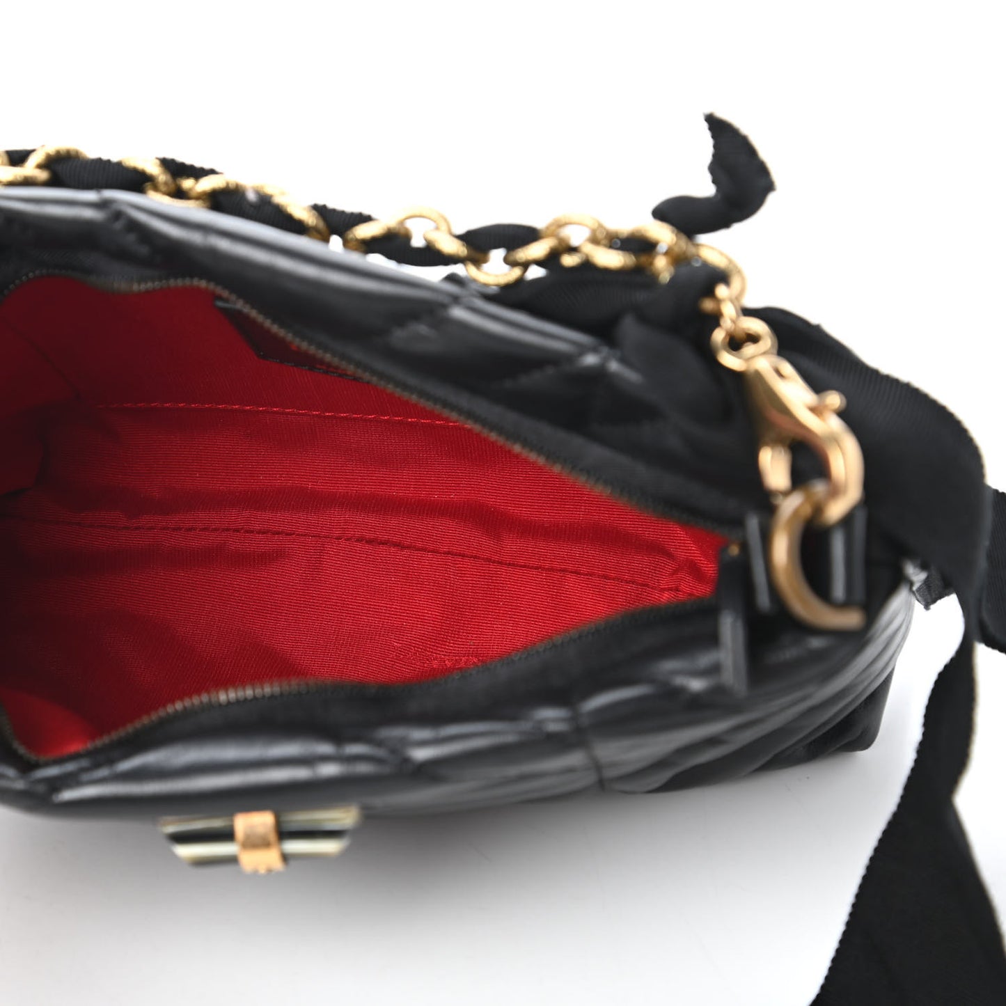 Lambskin Quilted Small Happy Shoulder Bag Black