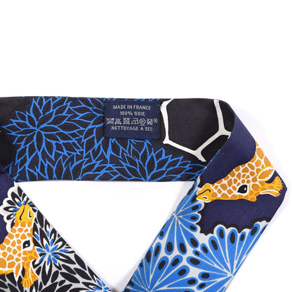 Hermes Silk The Three Graces Twilly Bleu Nuit Gold Black 2 of 3