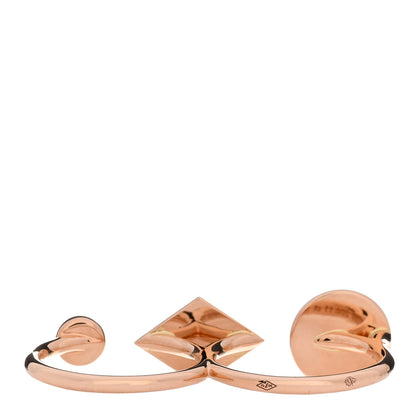 Hermes 18K Rose Gold Diamond Gambade Double Ring 49 5 3 of 5