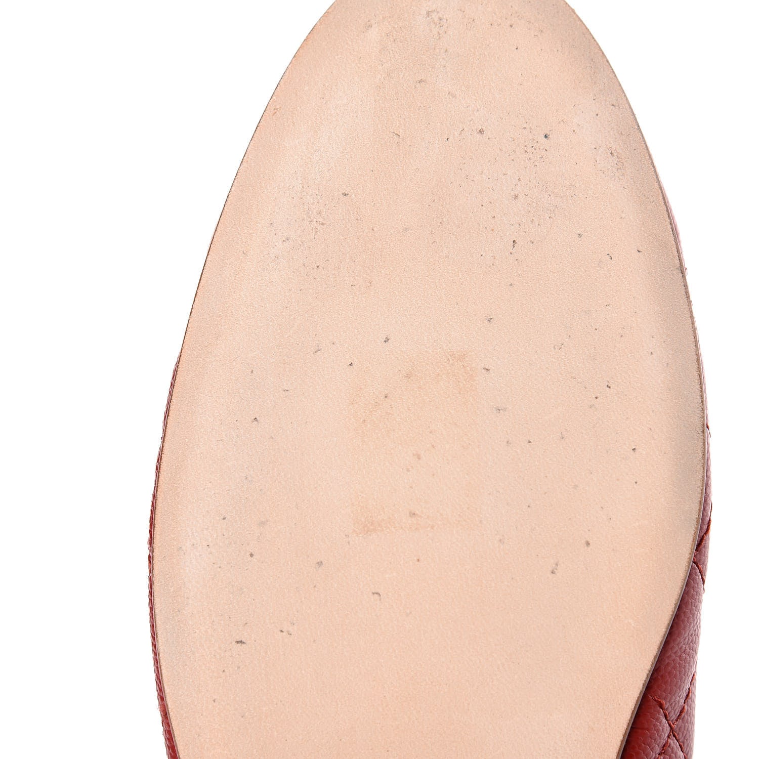 Chanel Caviar Quilted CC Cap Toe Ballerina Flats 40.5 Red 11 of 15