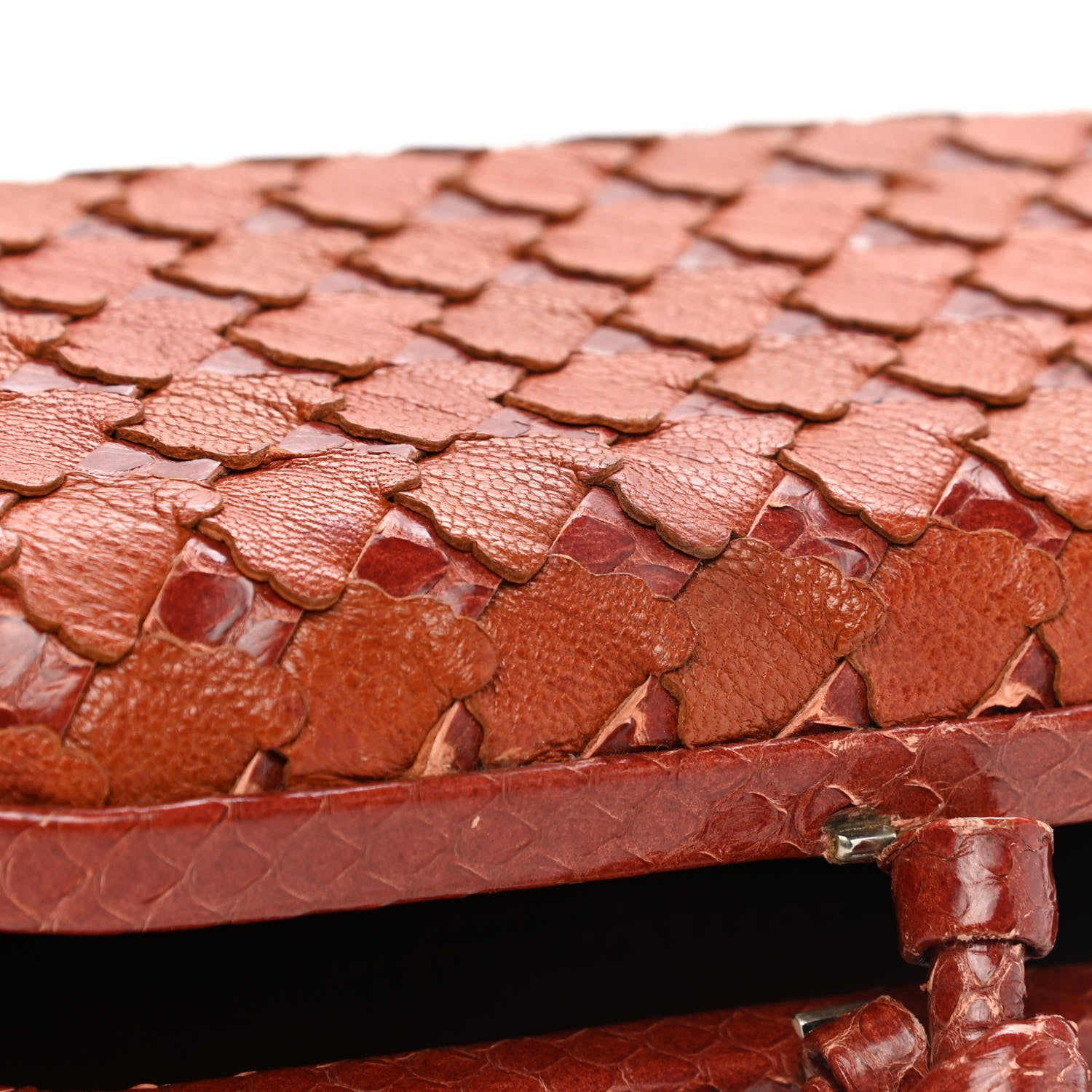 Bottega Veneta Ayers Goatskin Intrecciato Knot Clutch Brown 7 of 8