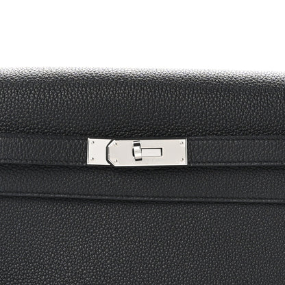 Hermes Togo Verso Kelly Depeches 25 Pouch Black Bamboo 9 of 12