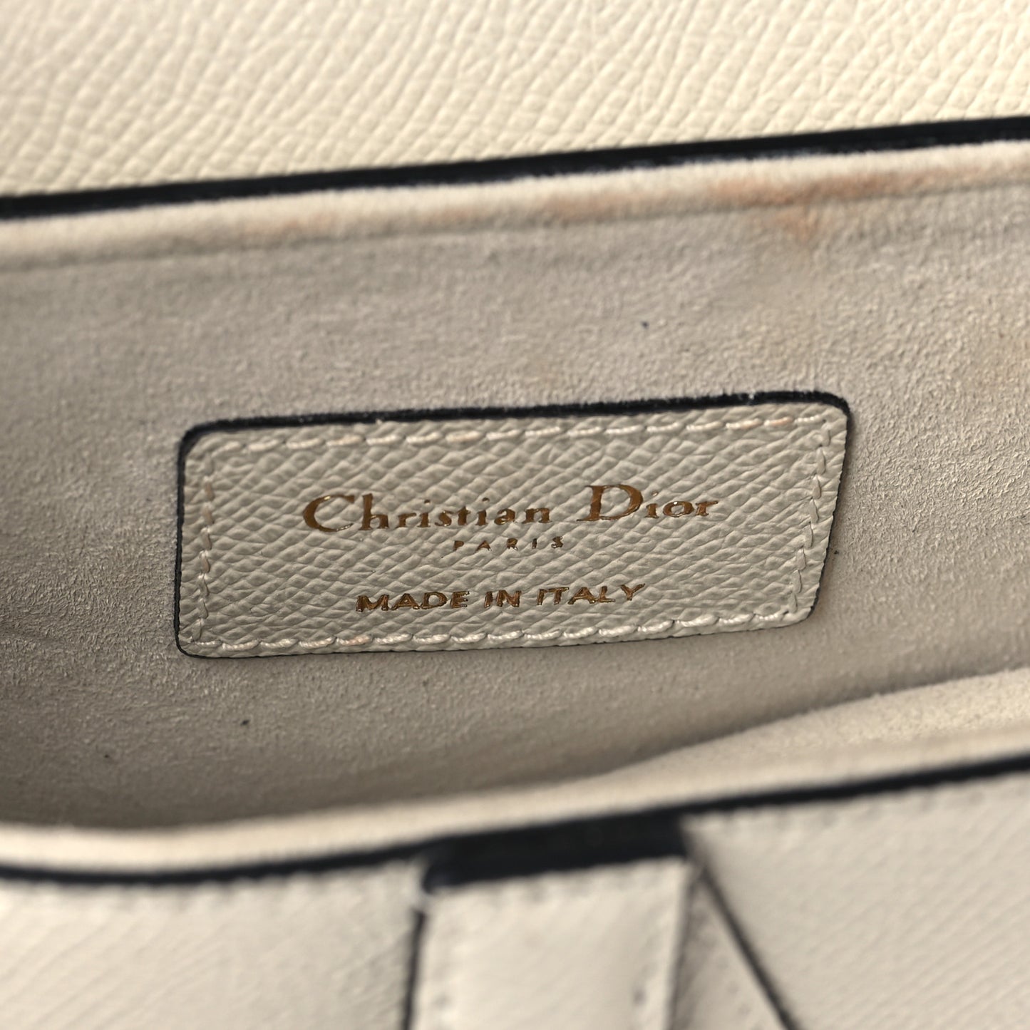 Grained Calfskin Mini Saddle Bag With Strap White