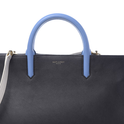 Saint Laurent Calfskin Small Cabas Rive Gauche Bag Black Red Yellow White 7 of 9