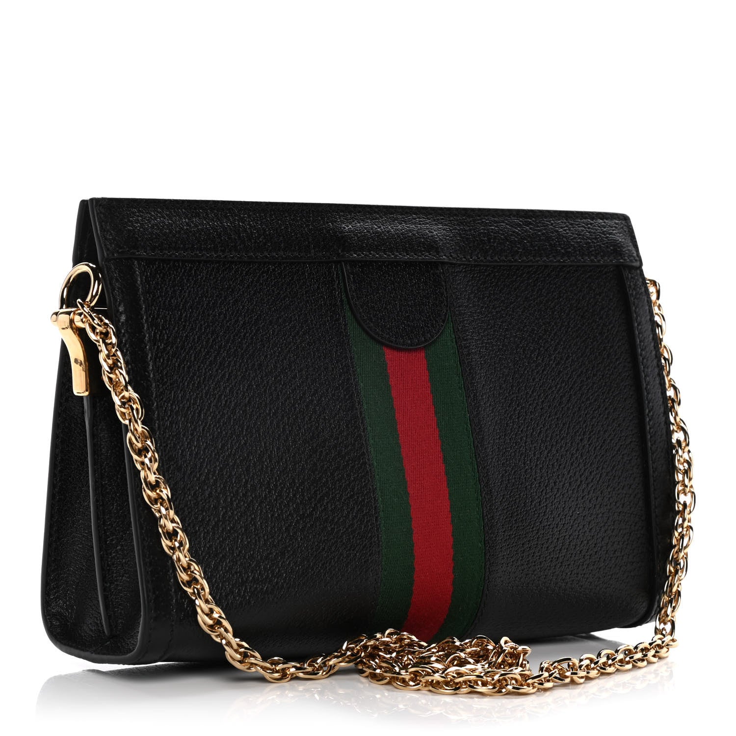 Gucci Calfskin GG Web Small Ophidia Chain Shoulder Bag Black 3 of 11