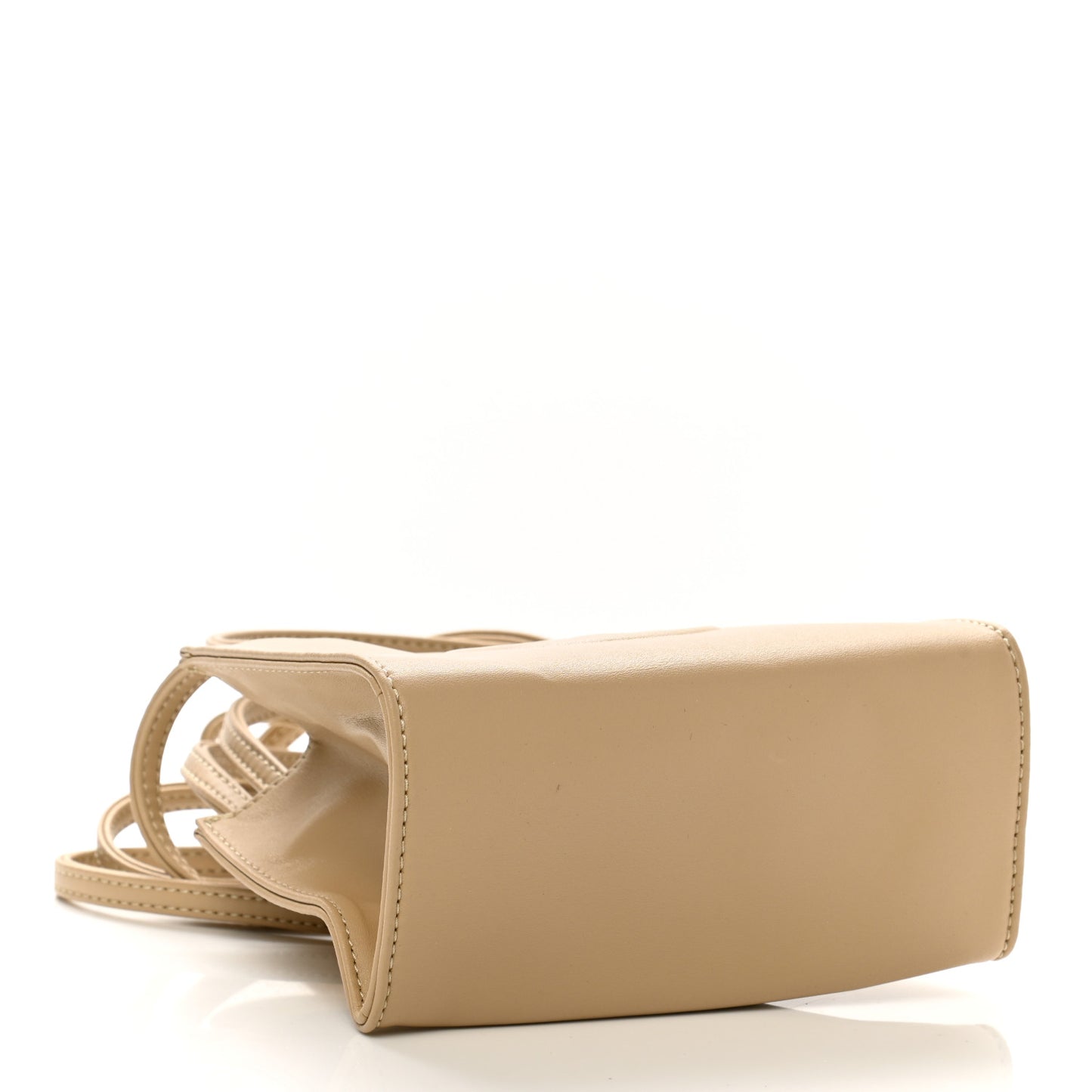 Vegan Leather Small Shopping Bag Cream