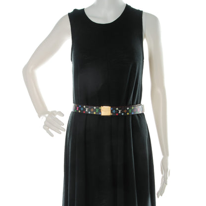 Louis Vuitton Monogram Multicolor Ceinture Belt 80 32 Black 2 of 9