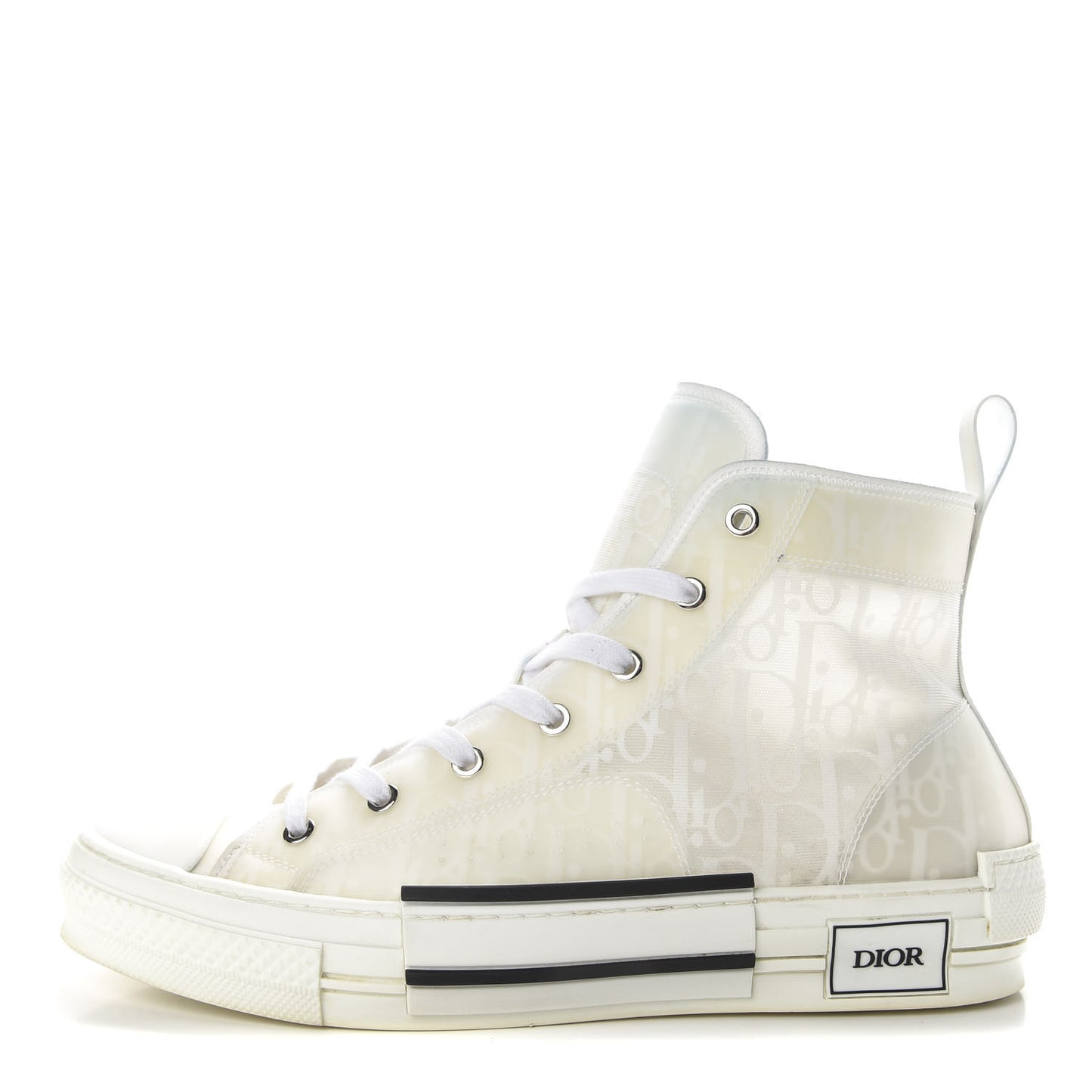 Technical Canvas Oblique Mens B23 High Top Sneakers 43 White