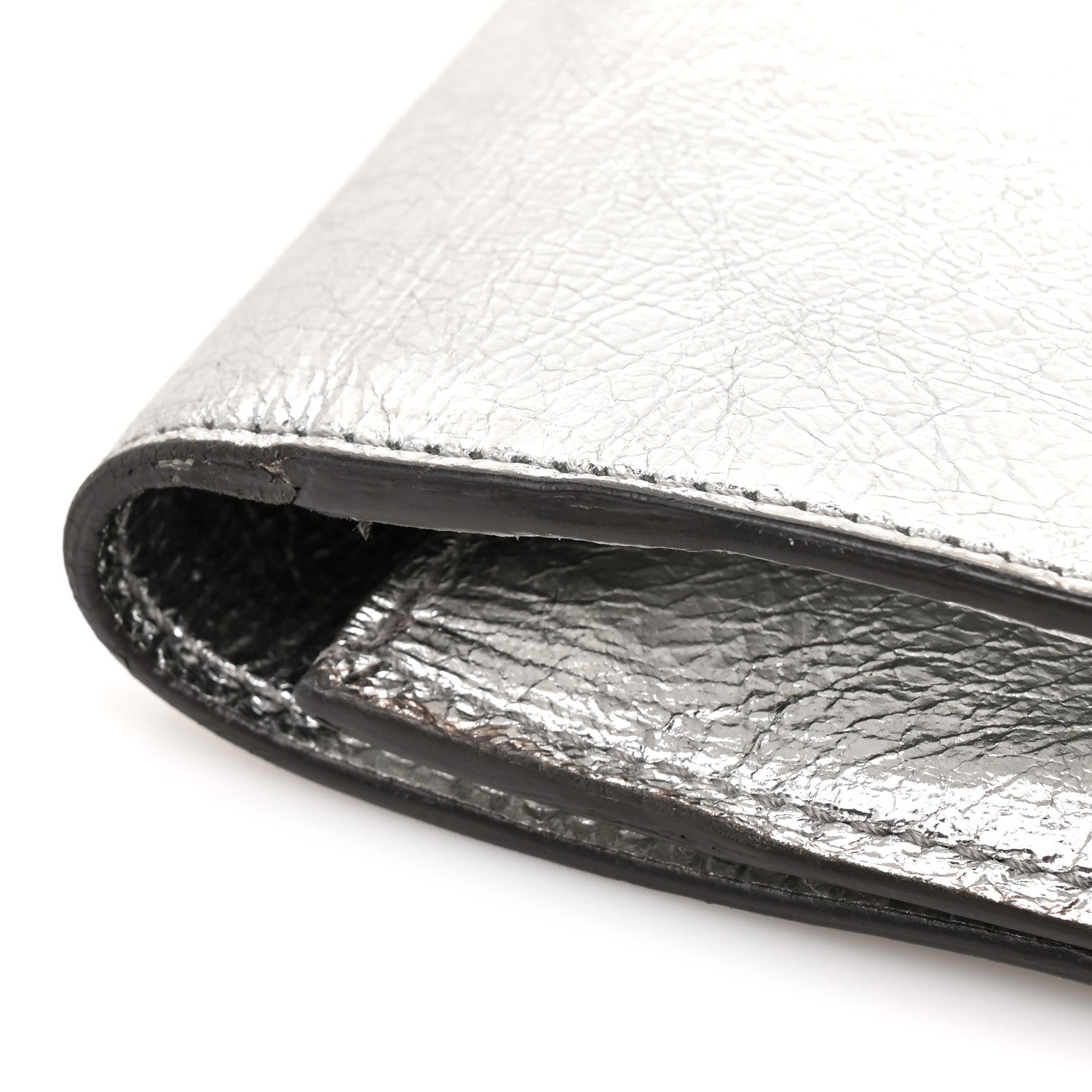 Saint Laurent Metallic Calfskin Monogram Large Belle De Jour Clutch Silver 10 of 11