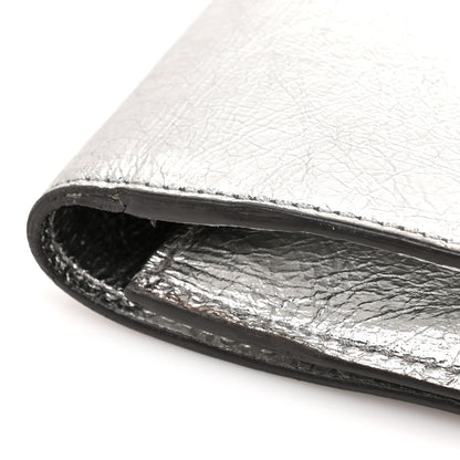 Saint Laurent Metallic Calfskin Monogram Large Belle De Jour Clutch Silver 10 of 11