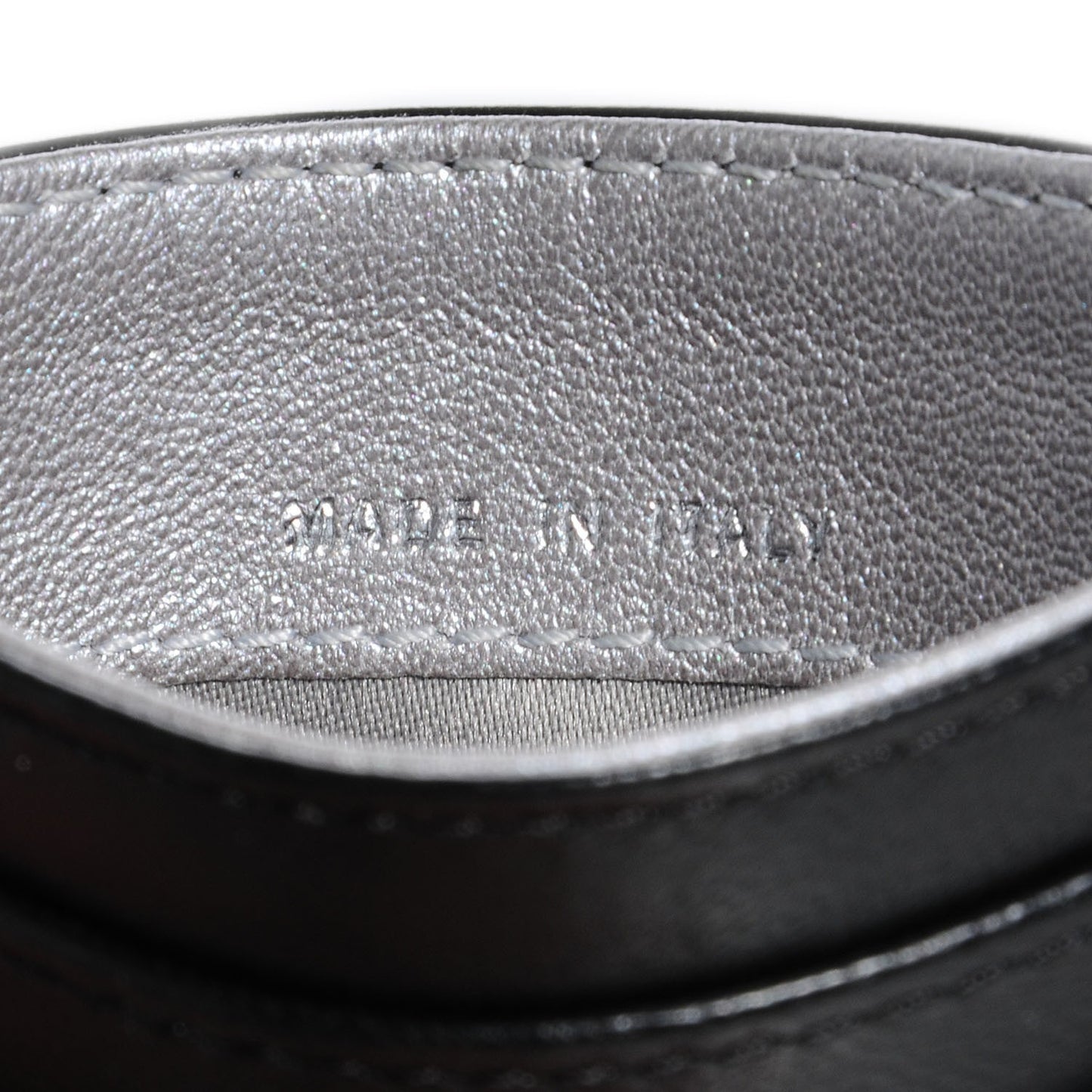 Lambskin Camellia Embossed Card Holder Black