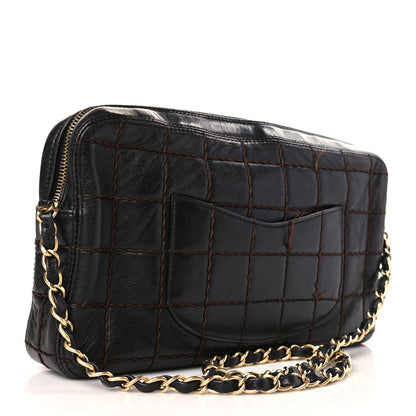 Chanel Lambskin Quilted Chocolate Bar Camera Case Black 3 of 12