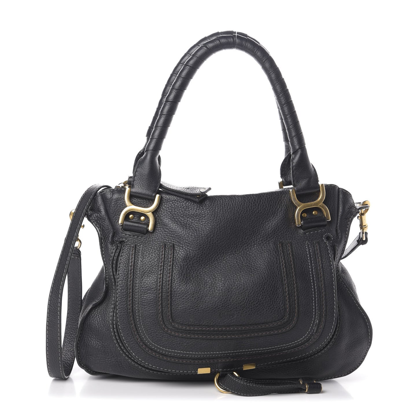 Calfskin Medium Marcie Satchel Black