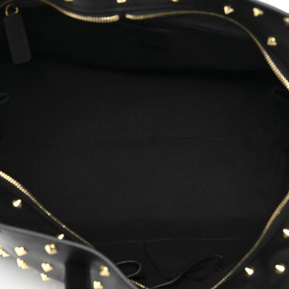Alexander McQueen Calfskin Large Studded Padlock Zip Around Tote Black 5 of 11