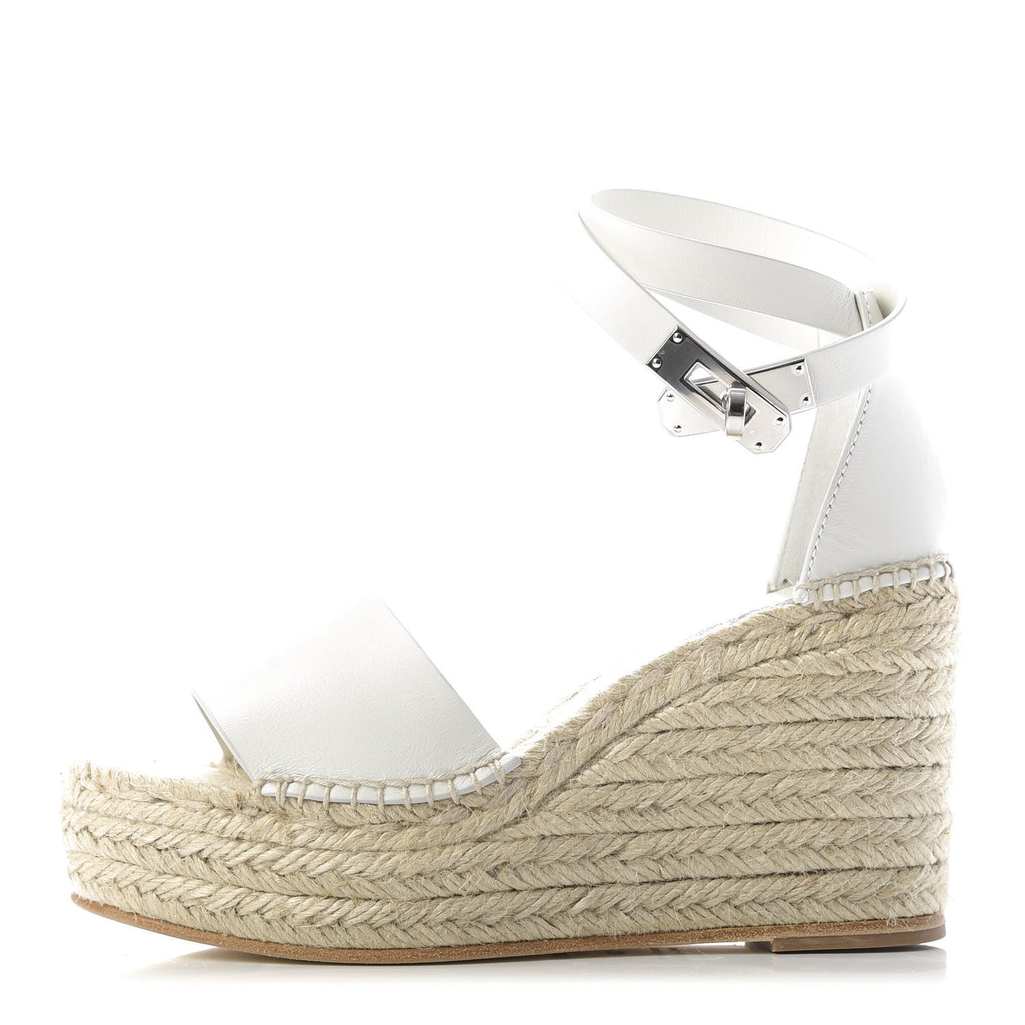 Calfskin Tivoli Espadrille Wedge Sandals 36 White