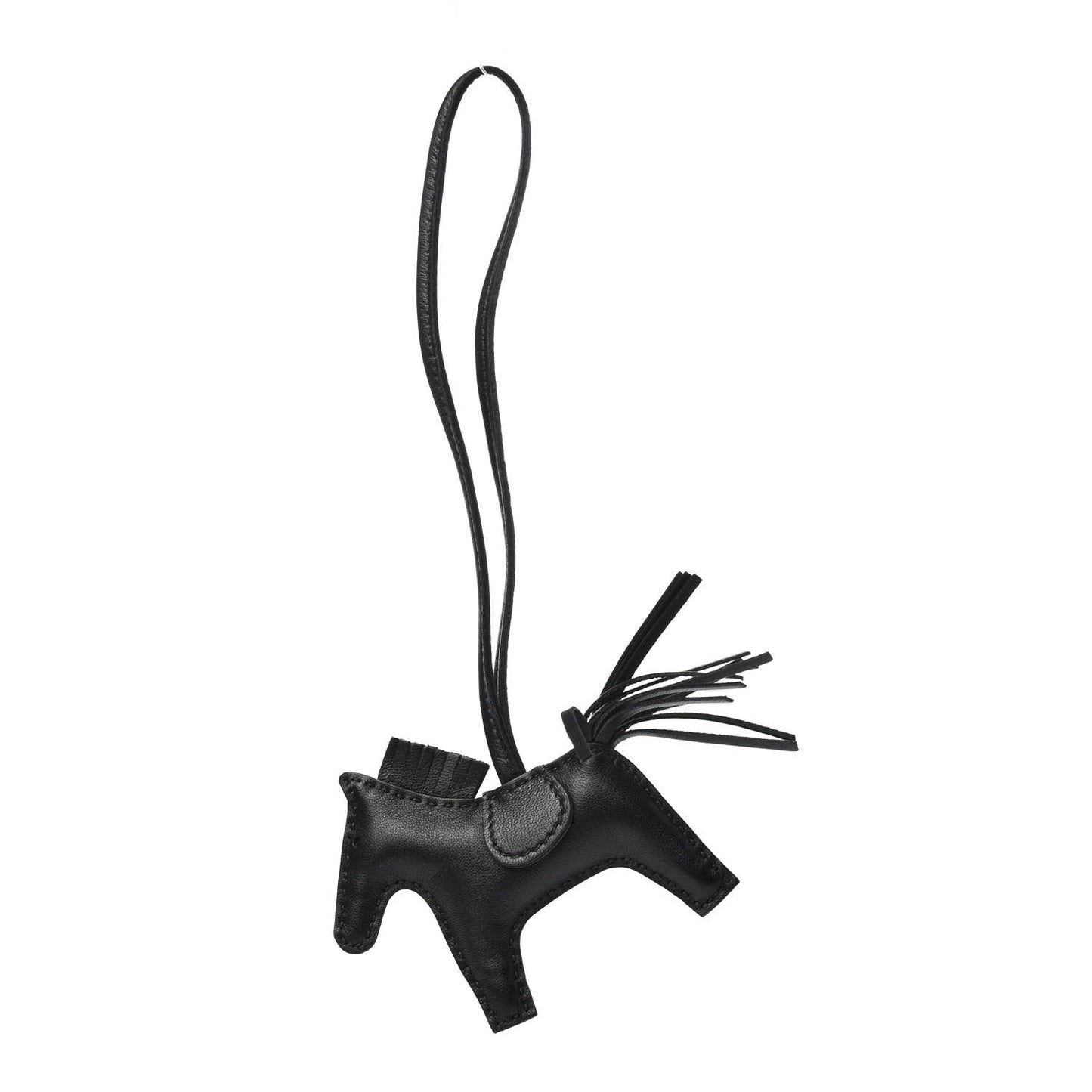 Milo Lambskin Grigri Rodeo Horse Bag Charm PM So Black
