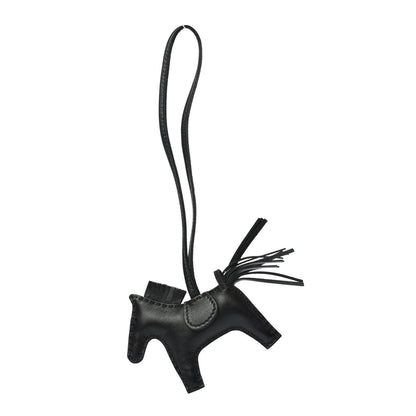 Hermes Milo Lambskin Grigri Rodeo Horse Bag Charm PM So Black 1 of 4