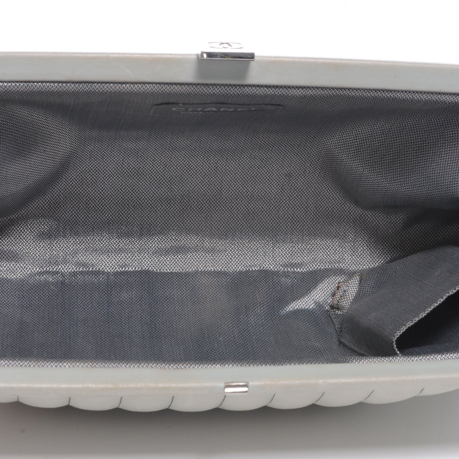 Chanel Lambskin Vertical Quilted Mademoiselle Clutch Light Green 5 of 7