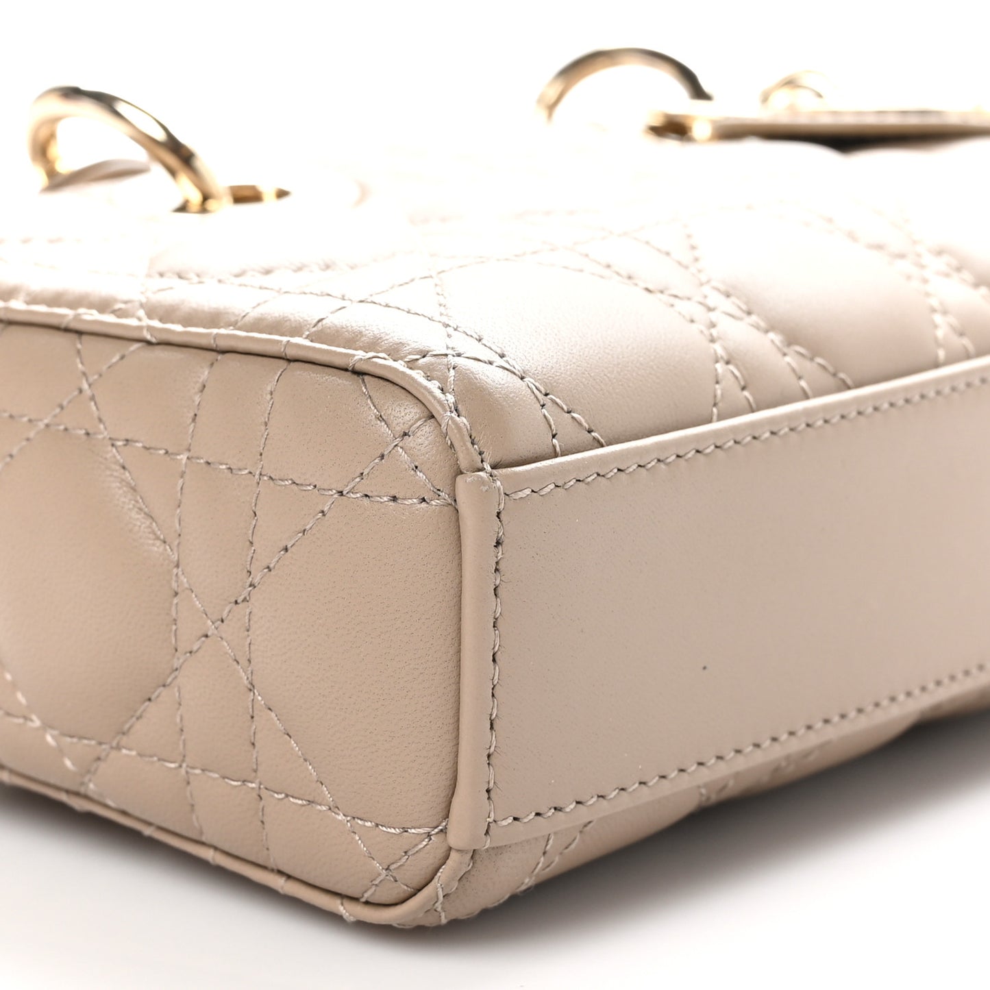 Lambskin Cannage Small Lady D-Joy Powder Beige