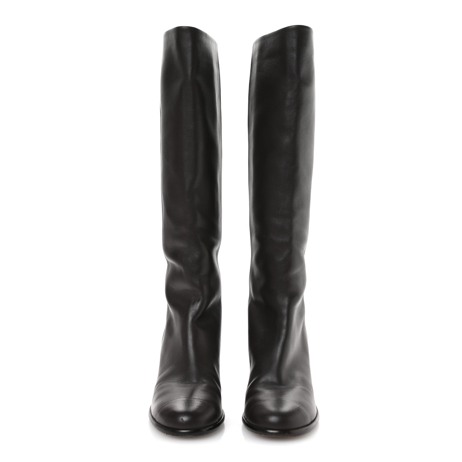 Chanel Calfskin CC High Boots 35.5 Dark Brown 3 of 8