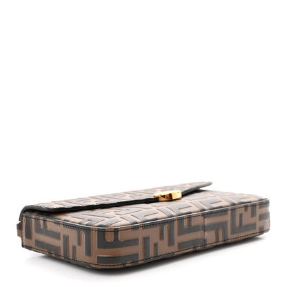Fendi Vitello Soft F is Fendi Bi-Color FF 1974 Embossed Envelope Wallet On Chain with Pouches Maya Black 5 of 11